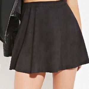 Faux suede skater skirt